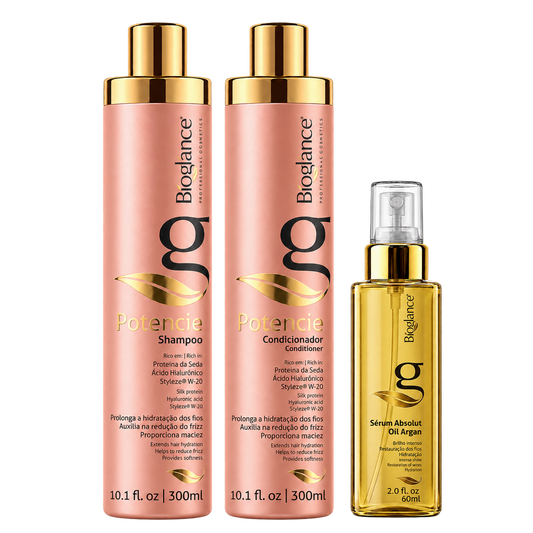 Bioglance Potencie Aftercare Set: Shampoo 300 ml, Conditioner 300 ml and Absolute Argan Oil Serum 60 ml