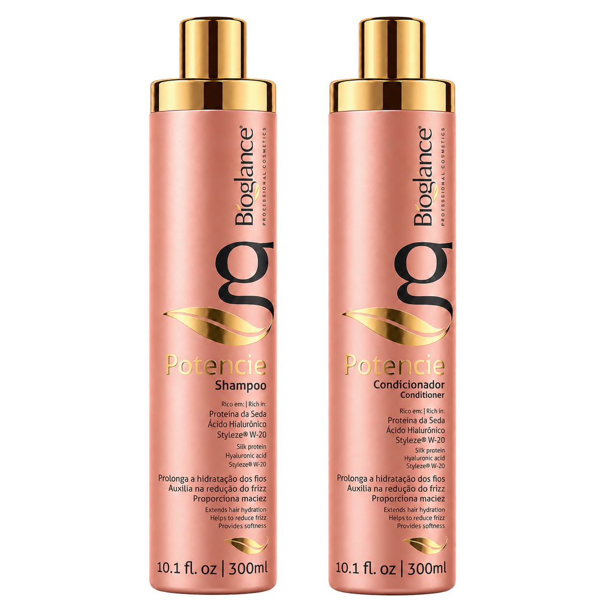 Bioglance Potencie Duo: Shampoo 300 ml and Conditioner 300 ml with silk protein